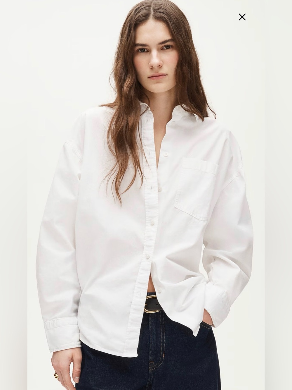 J.Crew Étienne oversized shirt in lightweight oxford white